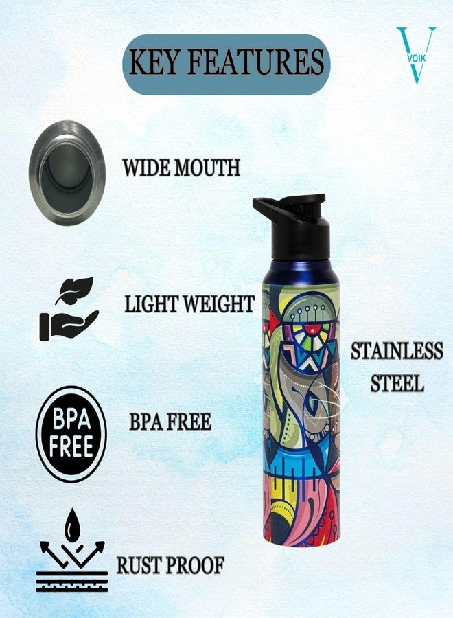 VOIK Stainless Steel Water Bottle | Leak-Proof,Sipper Reusable Water Bottle for Kids, School, Sports, Gym, Fridge, Home & Office and Outdoor activities| Eco-Friendly|750 ML - Image 2